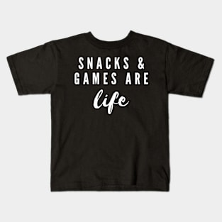 Snacks And Games Are Life Kids T-Shirt